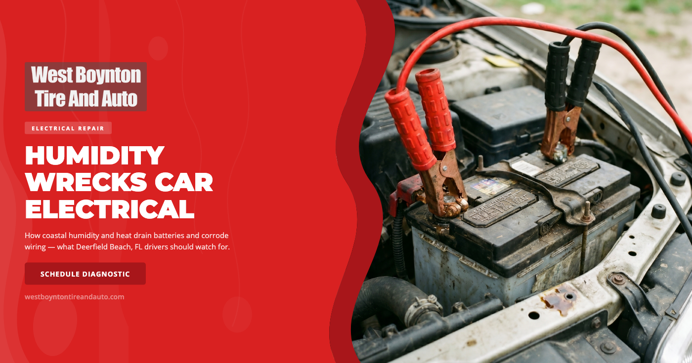 Car electrical system diagnostic in Deerfield Beach, FL — West Boynton Tire and Auto summer electrical repair service